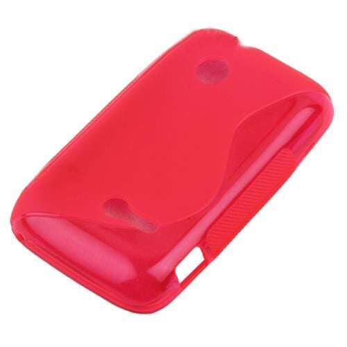 Xperia Tipo ile Uyumlu S Desenli Şeffaf Silikon Kılıf Pembe Renk