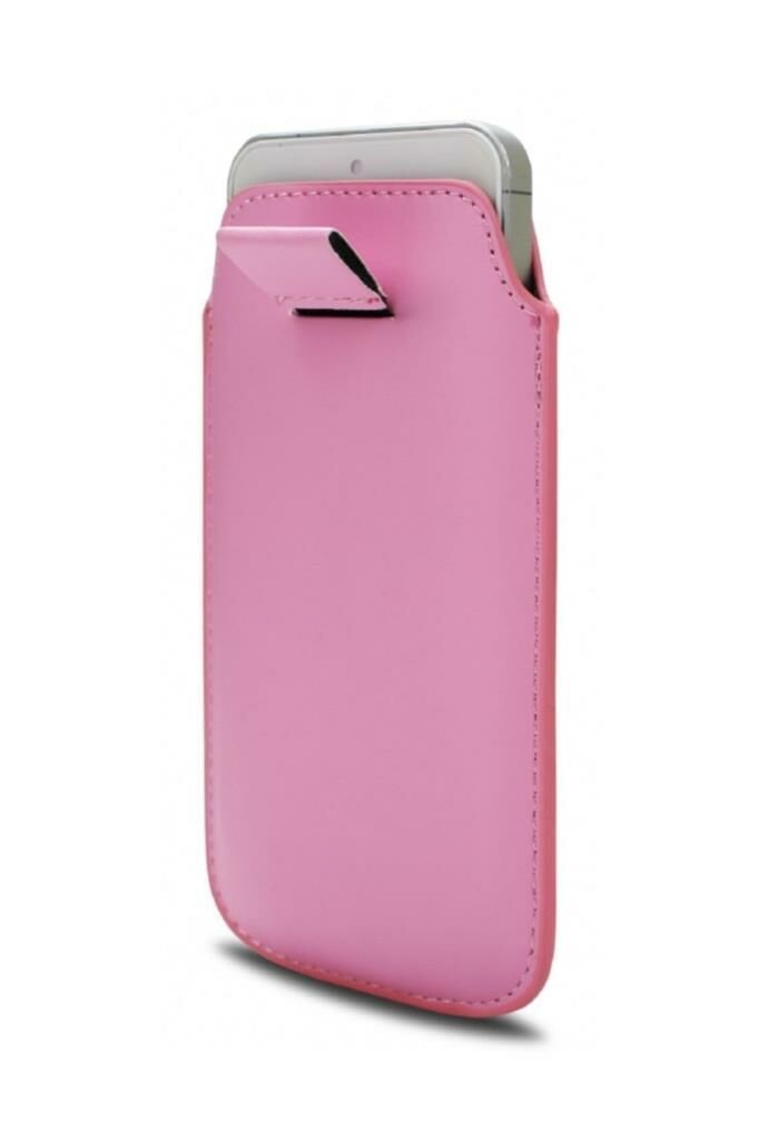 iPhone 5 ile Uyumlu Çekmeli Deri Kılıf Pembe