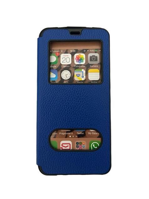 Jopus Galaxy M11 ile Uyumlu Premium Kapaklı Kılıf Mavi