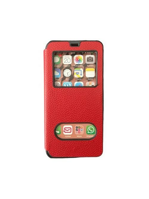 Jopus Galaxy M11 ile Uyumlu Premium Kapaklı Kılıf Koyu Kırmızı