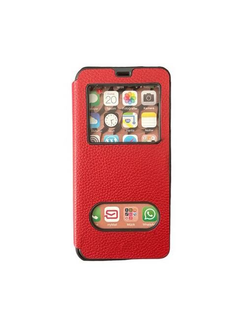 Jopus Galaxy M11 ile Uyumlu Premium Kapaklı Kılıf Koyu Kırmızı