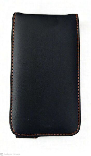 Galaxy Ace Plus S7500 ile Uyumlu Kapaklı Deri Kılıf Siyah