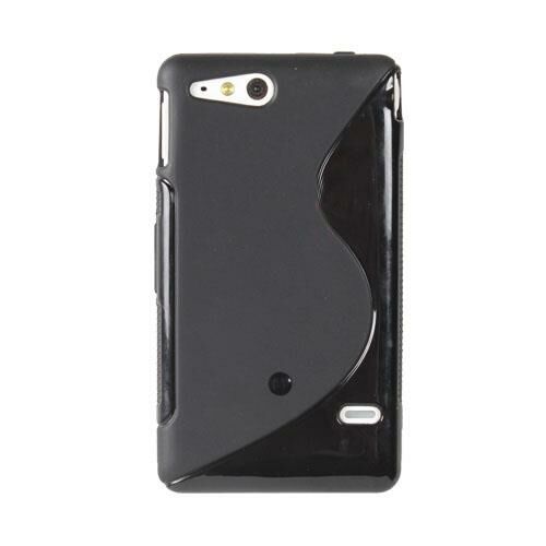 Xperia Go ile Uyumlu S Desenli Şeffaf Silikon Kılıf Siyah Renk