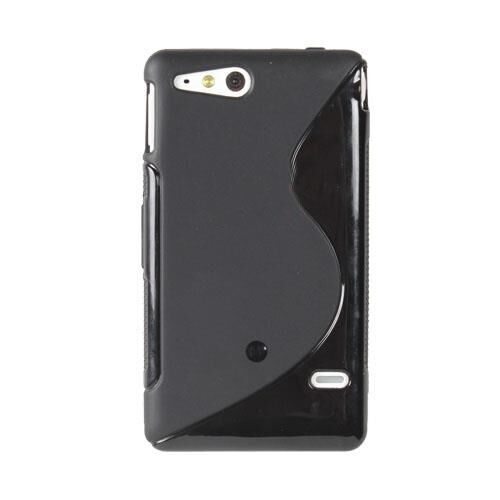 Xperia Go ile Uyumlu S Desenli Şeffaf Silikon Kılıf Siyah Renk