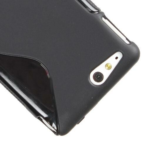 Xperia Go ile Uyumlu S Desenli Şeffaf Silikon Kılıf Siyah Renk