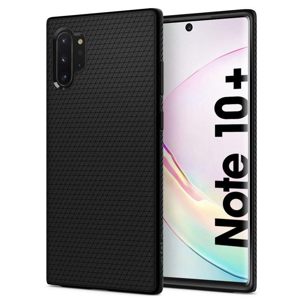 Spigen Galaxy Note 10 Plus ile Uyumlu Kılıf Liquid Air Matte Black