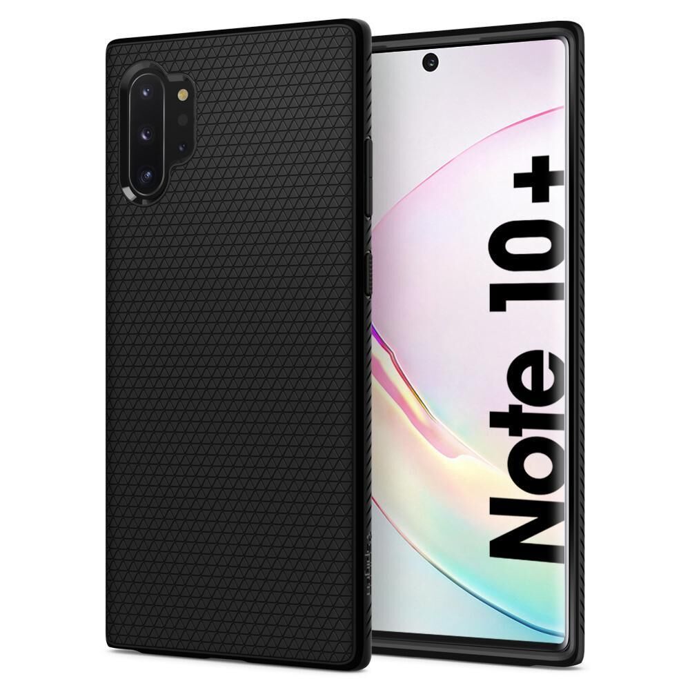 Spigen Galaxy Note 10 Plus ile Uyumlu Kılıf Liquid Air Matte Black
