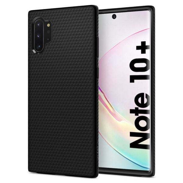 Spigen Galaxy Note 10 Plus ile Uyumlu Kılıf Liquid Air Matte Black