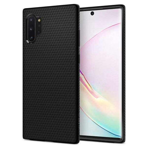 Spigen Galaxy Note 10 Plus ile Uyumlu Kılıf Liquid Air Matte Black
