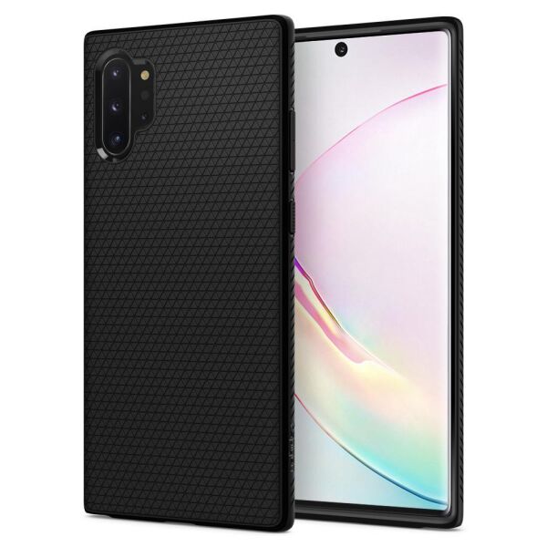 Spigen Galaxy Note 10 Plus ile Uyumlu Kılıf Liquid Air Matte Black