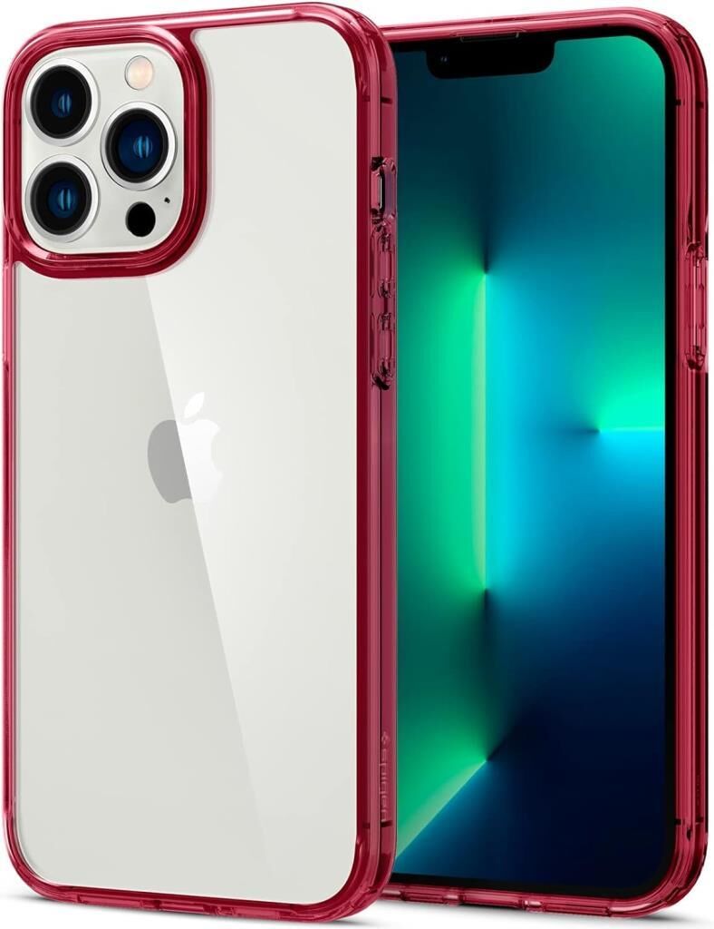Spigen iPhone 13 Pro Max ile Uyumlu Kılıf Ultra Hybrid Red Crystal