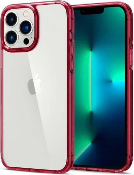 Spigen iPhone 13 Pro Max ile Uyumlu Kılıf Ultra Hybrid Red Crystal