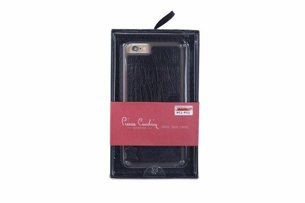 Pierre Cardin iPhone 6 Plus ile Uyumlu Deri Arka Koruma Paneli Siyah PCL-P11