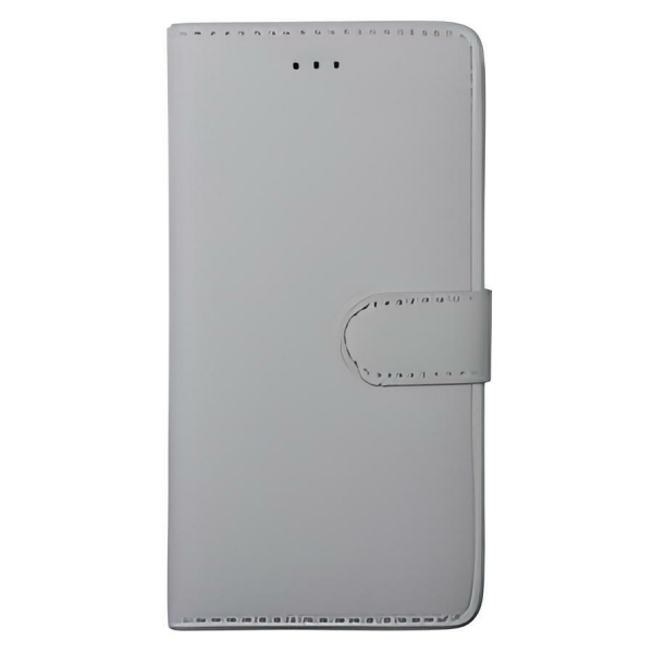 T50 ile Uyumlu Deri Kılıf Yan Model Kartlıklı Cüzdanlı Beyaz