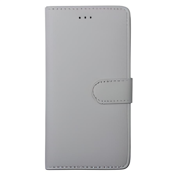 T50 ile Uyumlu Deri Kılıf Yan Model Kartlıklı Cüzdanlı Beyaz