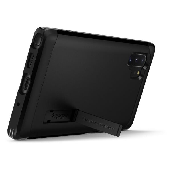 Spigen Galaxy Note 10 Plus ile Uyumlu Kılıf Tough Armor Black
