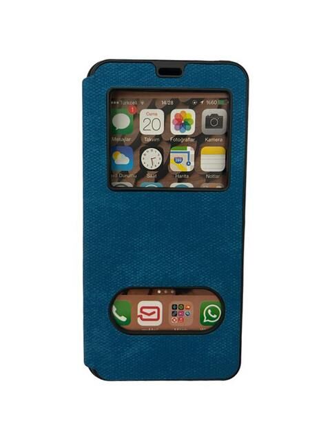 Jopus Galaxy M31 ile Uyumlu Premium Kapaklı Kılıf Mavi