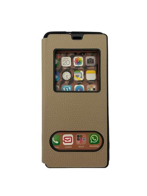 Jopus Galaxy M51 ile Uyumlu Premium Kapaklı Kılıf Gold