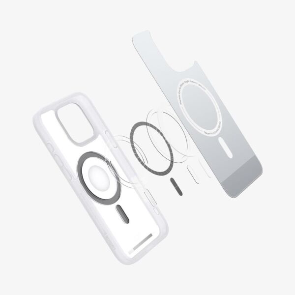 Spigen iPhone 16 Pro ile Uyumlu Kılıf Ultra Hybrid MagFit MagSafe Özellikli Classic Classic Silver