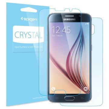 Spigen Galaxy S6 ile Uyumlu Ekran Koruyucu Ultra Crystal 2 Adet Ön +1 Adet Arka