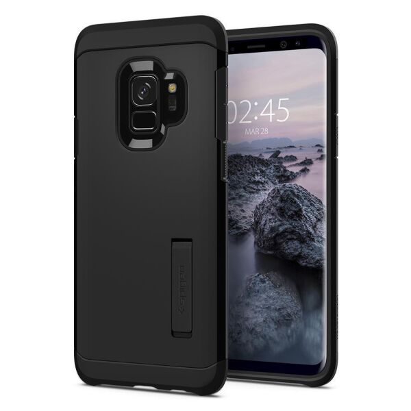 Spigen Galaxy S9 ile Uyumlu Kılıf Tough Armor Black