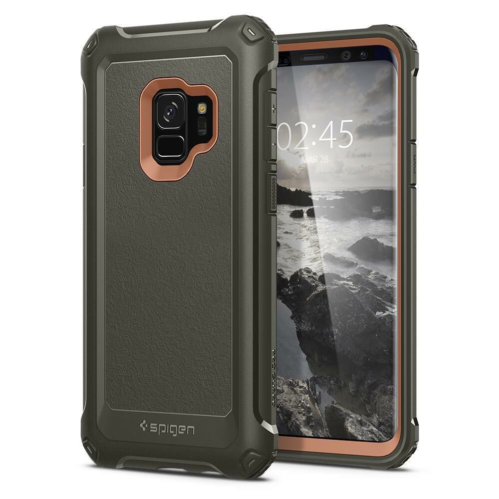 Spigen Galaxy S9 ile Uyumlu Kılıf Pro Guard Army Green