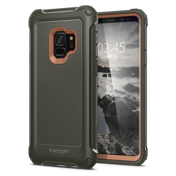 Spigen Galaxy S9 ile Uyumlu Kılıf Pro Guard Army Green