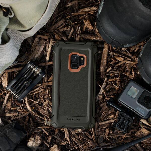 Spigen Galaxy S9 ile Uyumlu Kılıf Pro Guard Army Green