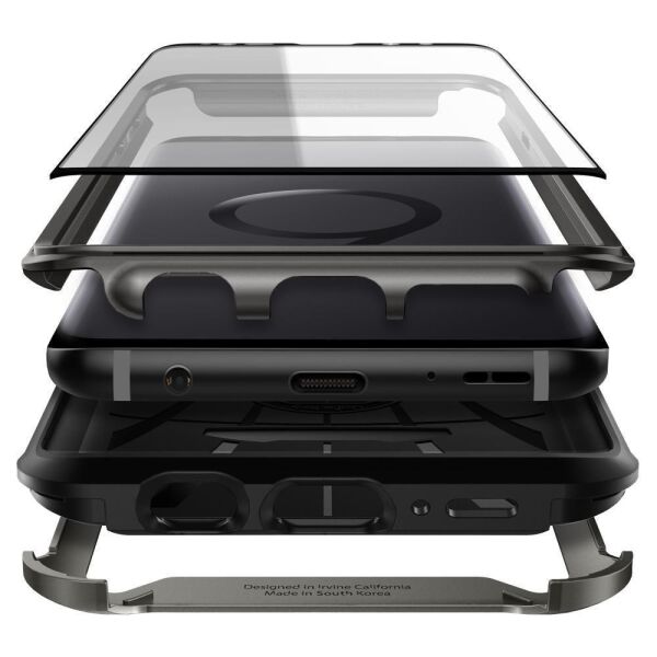 Spigen Galaxy S9 ile Uyumlu Kılıf Reventon Gunmetal