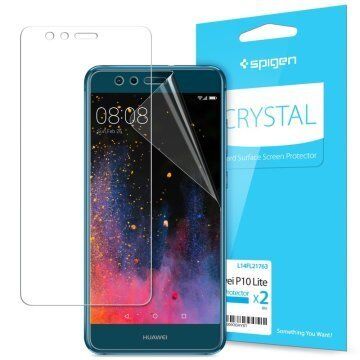 Spigen P10 Lite ile Uyumlu Ekran Koruyucu Crystal 2 Adet