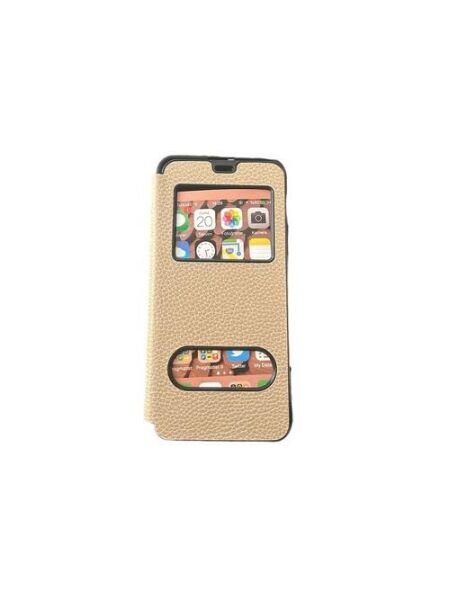 Jopus Galaxy A32 ile Uyumlu Premium Kapaklı Kılıf Gold