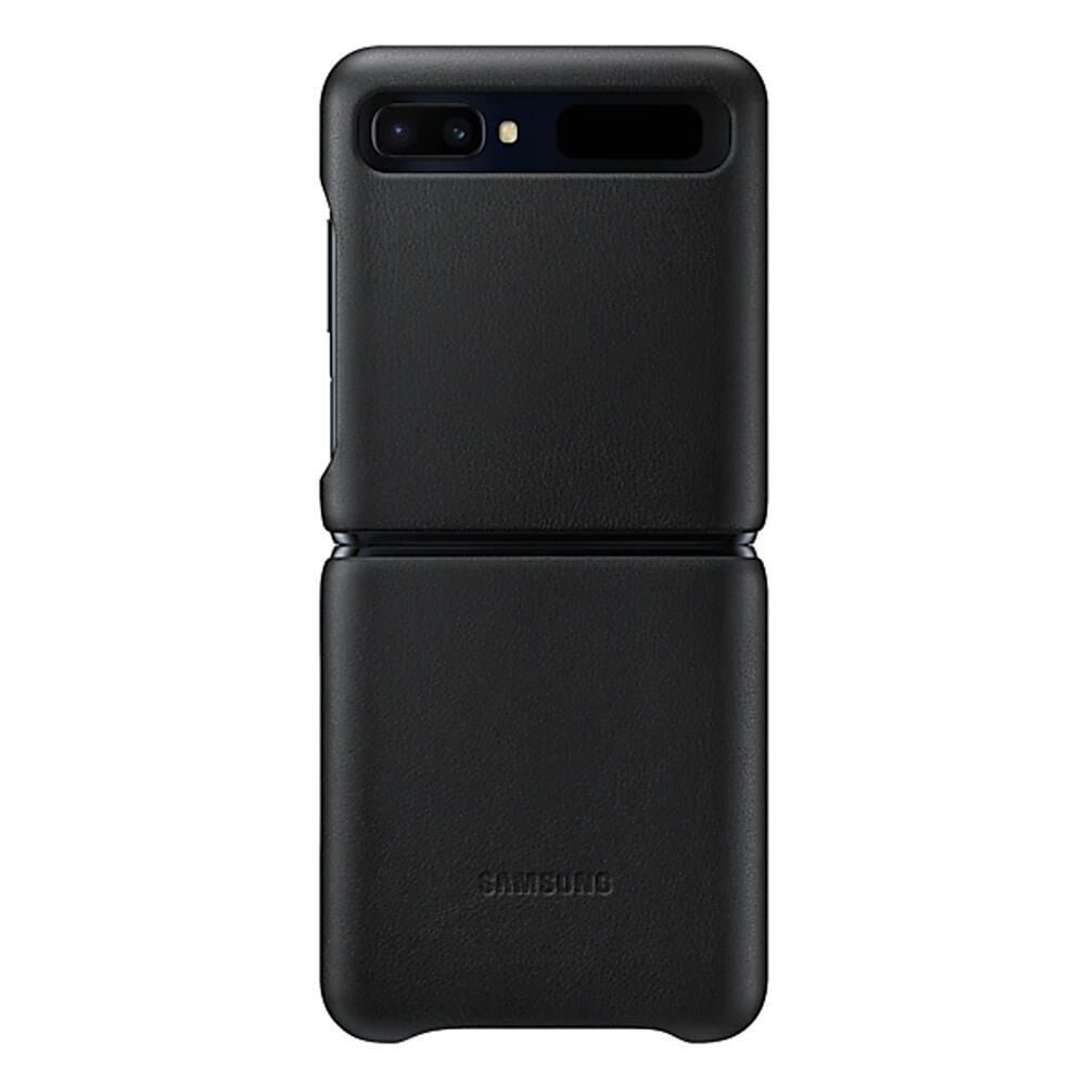 Galaxy Z Flip ile Uyumlu Deri Kılıf Siyah EF-VF700LBEGWW