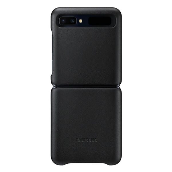 Galaxy Z Flip ile Uyumlu Deri Kılıf Siyah EF-VF700LBEGWW