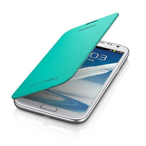 Galaxy Note 2 N7100 ile Uyumlu Flip Cover Kılıf Yeşil EFC-1J9FMEGSTD