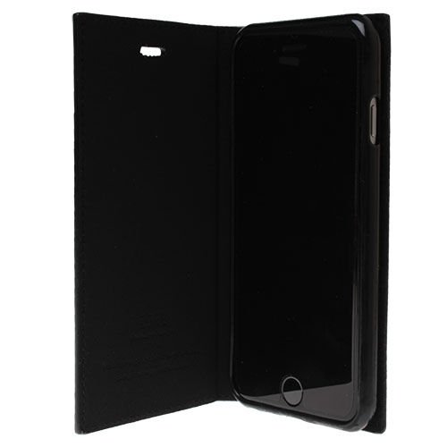 iPhone 6 ile Uyumlu Magnum Serisi Yan Model Kapaklı Kılıf Siyah