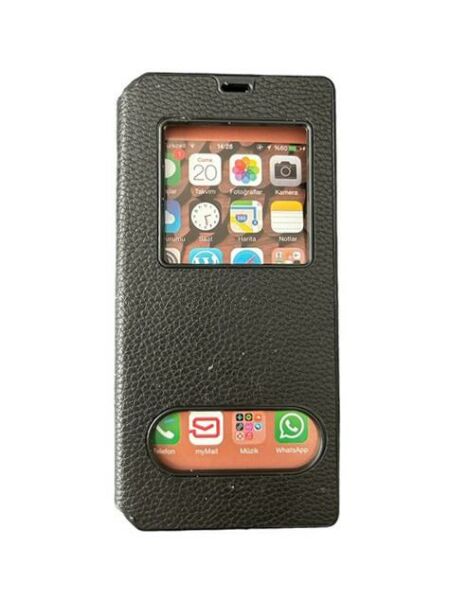 Jopus Galaxy A72 ile Uyumlu Premium Kapaklı Kılıf Siyah