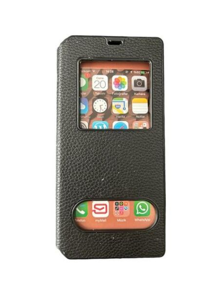 Jopus Galaxy A72 ile Uyumlu Premium Kapaklı Kılıf Siyah