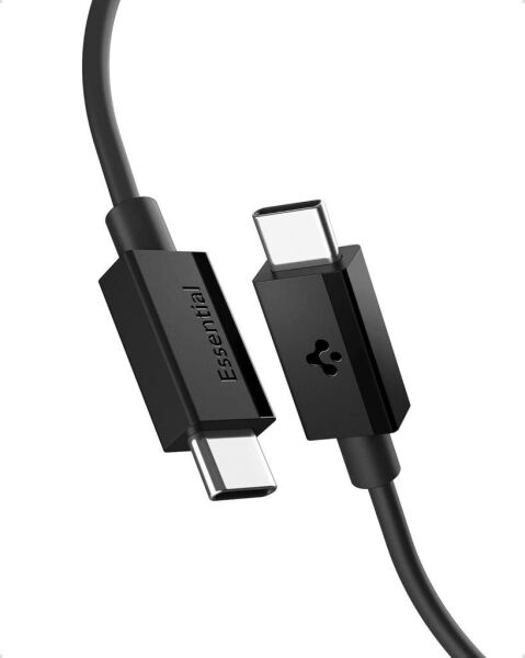 Spigen USB-C to USB-C 2 Metre Kablo 60W Güç / PPS 2.0 Super Hızlı Şarj / 480 Mbps Data Aktarım Hızı Type-C Ekstra Dayanıklı Black