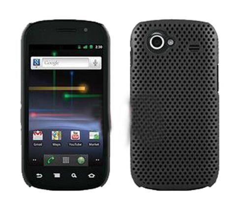 Galaxy Y S5360 ile Uyumlu Delikli Sert Kauçuk Kılıf Siyah Renk