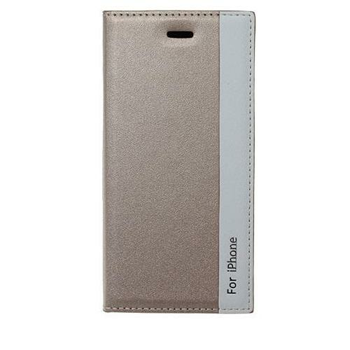 iPhone 6 ile Uyumlu Magnum Serisi Yan Model Kapaklı Kılıf Altın