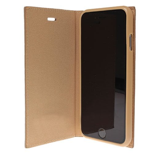 iPhone 6 ile Uyumlu Magnum Serisi Yan Model Kapaklı Kılıf Altın