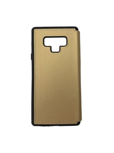Galaxy Note 9 ile Uyumlu Premium Kapaklı Kılıf Gold
