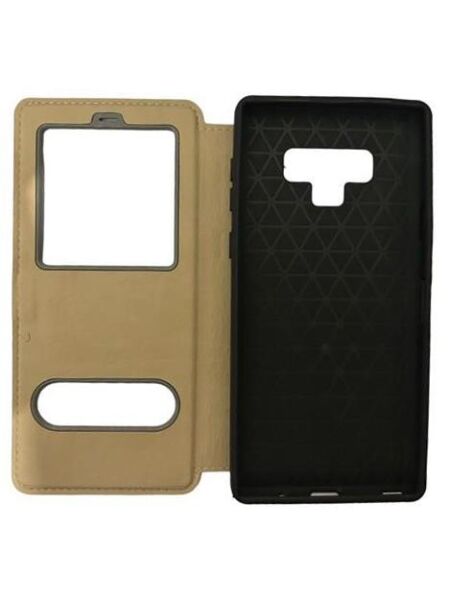 Galaxy Note 9 ile Uyumlu Premium Kapaklı Kılıf Gold
