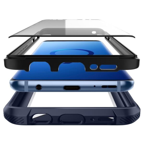Spigen Galaxy S9 ile Uyumlu Kılıf Hybrid 360 Deep Sea Blue