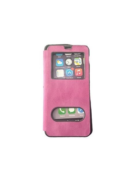 Jopus Galaxy A7 2018 ile Uyumlu Premium Kapaklı Kılıf Mor