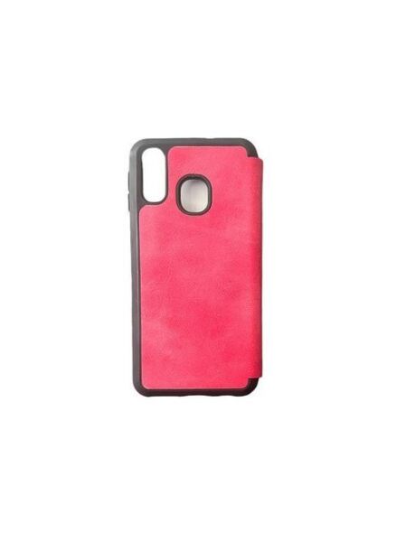 Jopus Galaxy A40 ile Uyumlu Premium Kapaklı Kılıf Pembe