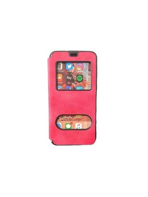 Jopus Galaxy A40 ile Uyumlu Premium Kapaklı Kılıf Pembe