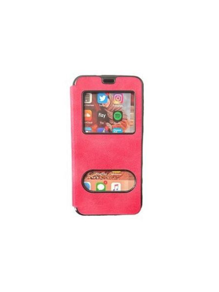 Jopus Galaxy A40 ile Uyumlu Premium Kapaklı Kılıf Pembe