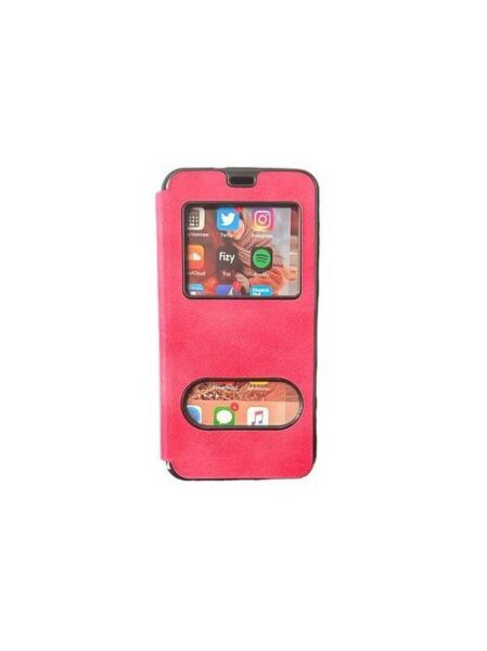 Jopus Galaxy A40 ile Uyumlu Premium Kapaklı Kılıf Pembe