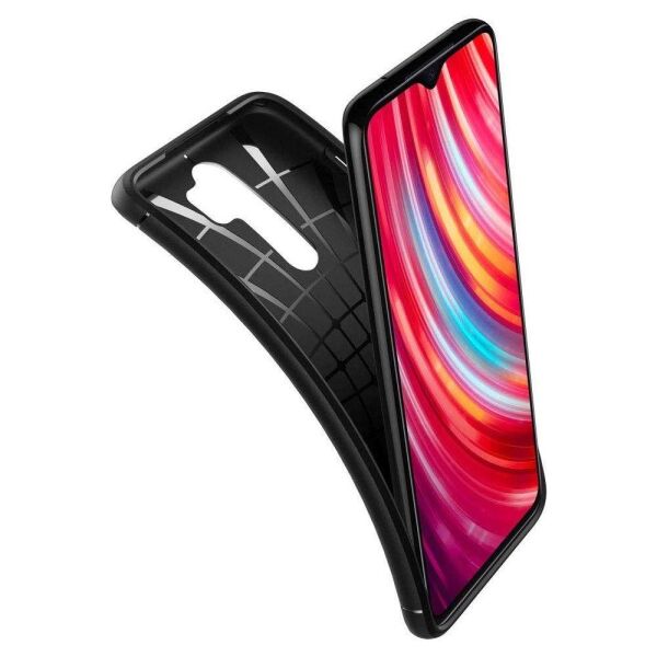 Spigen Redmi Note 8 Pro ile Uyumlu Kılıf Rugged Armor Matte Black